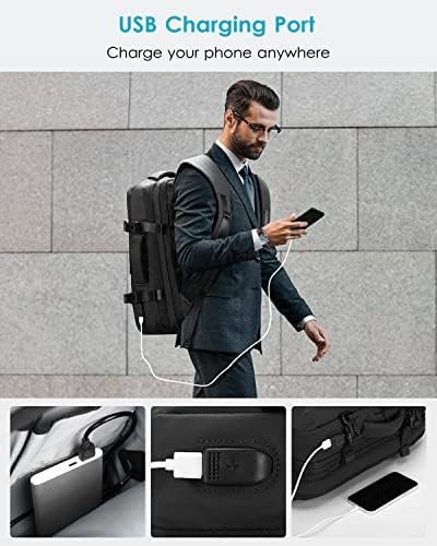 HOMIEE 40L Travel Backpack 18x14x8 Inches Carry on Bag Flight Approved, Expandable Hand Luggage Suitcase Waterproof Rucksack Anti Theft Casual Daypack for Weekender Overnight, Black - Image 7