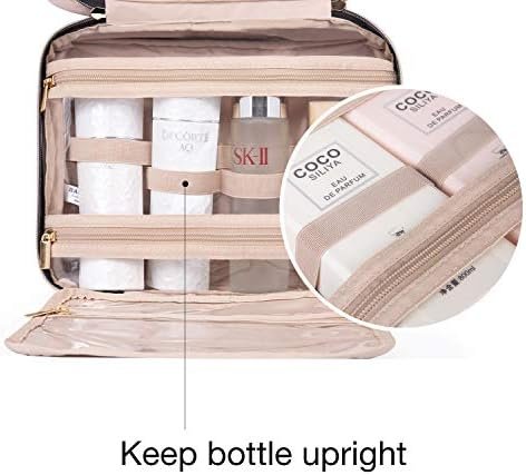 BAGSMART Large Toiletry Bag Travel Bag with Hanging Hook, Water-resistant Makeup Cosmetic Bag Travel Organizer for Accessories, Shampoo, Full Sized Container, Toiletries - Image 4