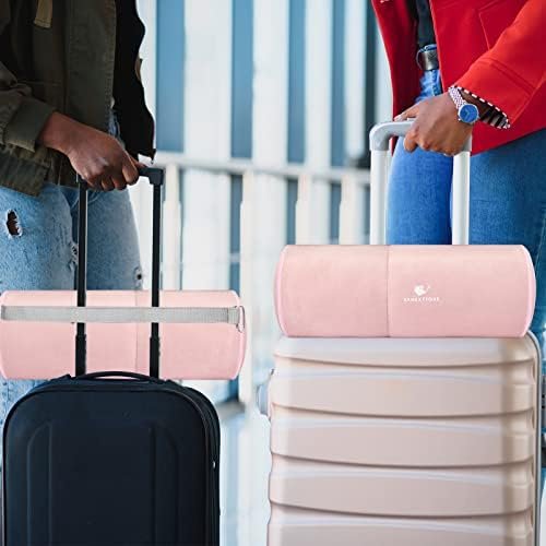 Travel Blanket and Pillow- Premium Soft Airplane Blanket with Durable Travel Bag, Hand Luggage Belt Compact Pack Large Blanket for Travel (Pink) - Image 6