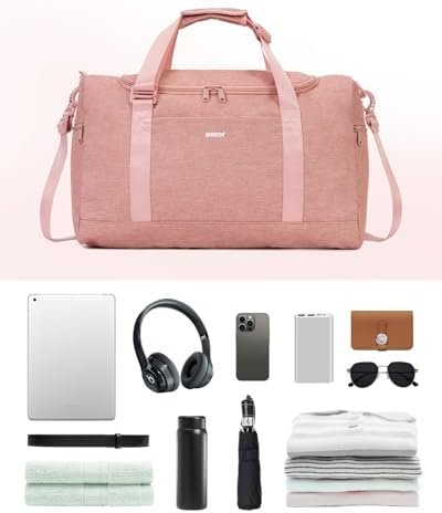 WANDF For Spirit Airlines Personal Item Bag 18x14x8 Travel Duffel Bag Weekender Overnight Bag Carry-on Luggage for Women （Pink） - Image 8