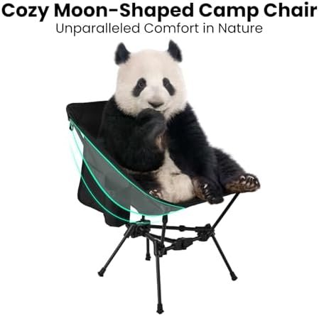 UltraPort Portable Camping Chair, Lightweight Foldable Chair, Ultralight Backpacking Chair for Outdoor Camp, Hiking, Travel, Beach, and Picnic - Compact Design (Black) - Image 4