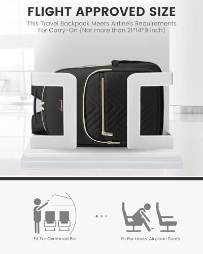 LOVEVOOK Laptop Backpack Purse for Women, Work Travel Computer Bags, College School Backpack for Student Girl, Quilted Casual Daypack with USB Port, Fit 15.6 Inch Laptop, Black - Image 8