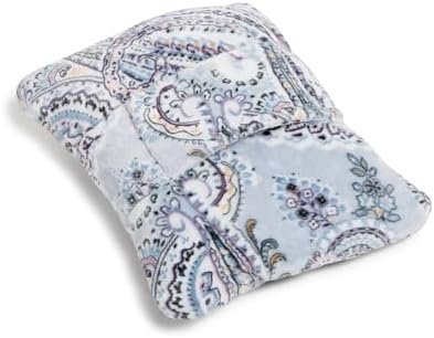 Vera Bradley Plush Fleece Travel Blanket with Trolley Sleeve, Soft Sky Paisley