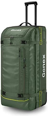 Gonex Rolling Duffle Bag with Wheels, 100L Water Repellent Large Wheeled Travel Duffel Luggage with Rollers 33 inch, Olive Green