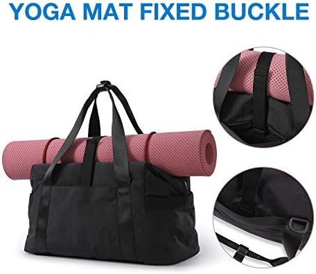 BAGSMART Gym Bag for Women, Carry on Weekender Overnight Bag, Travel Duffel Bags with Trolley Sleeve, Personal Item Travel Bag Tote Bag Workout Dance Bag, Black-Medium - Image 4