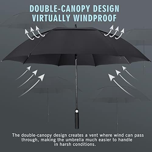 ZOMAKE Golf Umbrella 54/62/68 Inch, Large Windproof Umbrellas Automatic Open Oversize Rain Umbrella with Double Canopy for Men - Vented Stick Umbrellas - Image 3