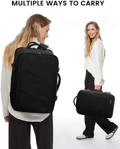 LOVEVOOK Carry on Travel Backpack, Large 40L Personal Item Travel Bag for Men & Women Flight Approved with 3 Packing Cubes, Suitcase Water Resistant Luggage Daypack Business Weekender Bag, Black - Image 7