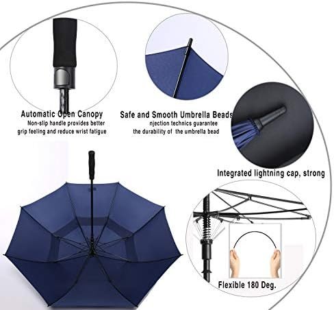 Golf Umbrella Large 62/68/72 Inch, Extra Large Oversize Double Canopy Vented Windproof Waterproof Umbrella, Automatic Open Golf Umbrella for Men and Women and Family. - Image 5