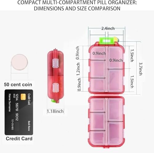 Pill Organizer with Medicine Labels Travel Daily Pill Container Mini Medication Organizer Storage Pill Organizer Travel Essentials Pill Case 7 Day Pill Organizer(White & 161 Lables) - Image 5