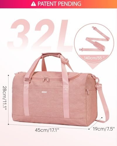 WANDF For Spirit Airlines Personal Item Bag 18x14x8 Travel Duffel Bag Weekender Overnight Bag Carry-on Luggage for Women （Pink） - Image 7
