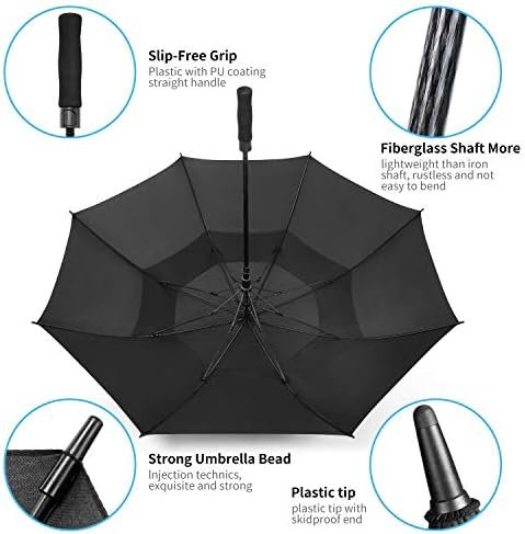 MRTLLOA 54/62/68/72 Inch Automatic Open Golf Umbrella, Extra Large Oversize Double Canopy Vented Windproof Waterproof Stick Umbrellas for Rain - Image 8
