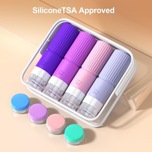 18pack Travel Bottles for Toiletries,TSA Approved Silicone Travel Containers for Toiletries,Leak Proof Refillable Liqus Shampoo And Conditioner Travel Essentials toiletry Bottles - Image 6