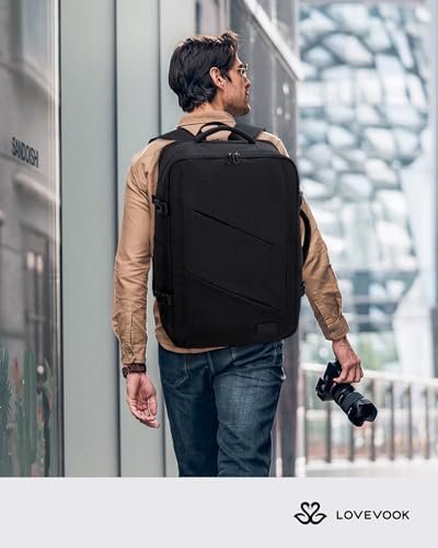 LOVEVOOK Carry on Travel Backpack, Large 40L Personal Item Travel Bag for Men & Women Flight Approved with 3 Packing Cubes, Suitcase Water Resistant Luggage Daypack Business Weekender Bag, Black - Image 6
