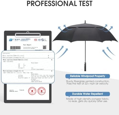 G4Free 47/54/62/68 Inch Automatic Open Golf Umbrella Oversize Extra Large Double Canopy Vented Windproof Waterproof Stick Umbrellas - Image 2
