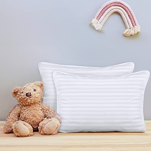 Utopia Bedding Toddler Pillow (White, 2 Pack), 13x18 Pillows for Sleeping, Soft and Breathable Cotton Blend Shell, Small Kids Pillow Perfect for Toddler Bed and Travel (Intended for Age 2 and up) - Image 4