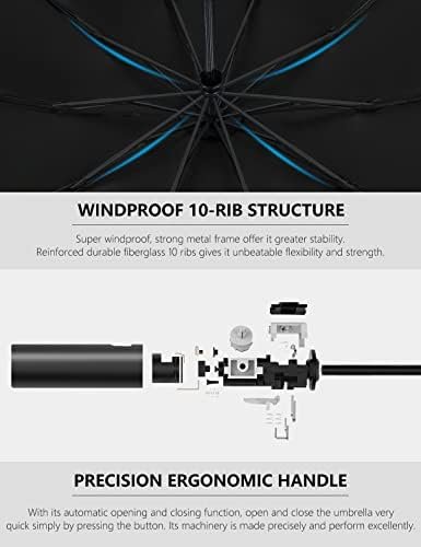 XIXVON Umbrella Pro | UPF 50+ 99% UV Protection, Reflective Safety Strip, Sturdy Windproof, Travel Portable, Automatic | Reverse Folding Umbrella - Image 6