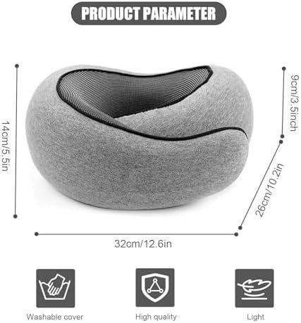 RURING Travel Pillows for Airplanes, Travel Neck Pillow Travel Pillow, Neck Pillow Airplane Memory Foam Travel Pillow 360 Degree Support Stowable Pillows for Airplanes Offices and Cars (Dark Gray) - Image 8