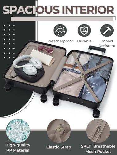 Luggage Sets 5 Piece, Suitcases with Wheels, Hardshell Suitcase Set, PP Carry on Luggage Set with TSA Lock, Travel Luggage - Image 5