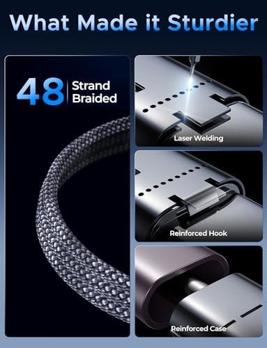 Upgraded 3 in 2 USB C Cable for Apple Watch Charger iPhone Charger USB C Multi Fast Charging Cable Compatible with iWatch Ultra/SE/9/8/7/6/5/4/3/2/1 & iPhone 15/14/13/12/11/Galaxy S23-4FT - Image 8