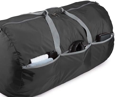 Amazon Basics - 100L Nylon Duffel Bag with Multiple Zippered Pockets, Lightweight yet Durable, 50-Pound Weight Capacity, Black, 32.4 x 16.9 x 16.9 inches - Image 5