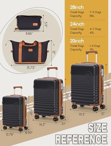 Luggage Sets 5 Piece, Suitcases with Wheels, Hardshell Suitcase Set, ABS Carry on Luggage Set with TSA Lock, Travel Luggage - Image 2