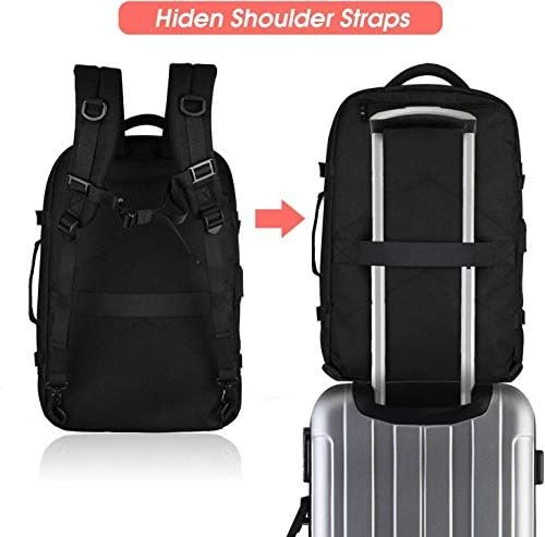 Asenlin 40L Travel Backpack for Women Men,17 Inch Laptop Backpack Flight Approved Luggage Carry On Water Resistant Computer Backpack for Weekender Overnight Large Daypack Black - Image 5