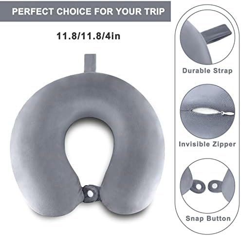 Travel Blanket and Pillow- Premium Soft Airplane Blanket with Durable Travel Bag, Hand Luggage Belt Compact Pack Large Blanket for Travel (Gray) - Image 4