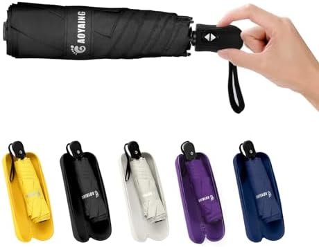 GAOYAING Small Mini Umbrella For Travel With Case, Automatic Compact UV Umbrella Protection Sun, Lightweight Portable Parasol Sun&Rain Umbrellas