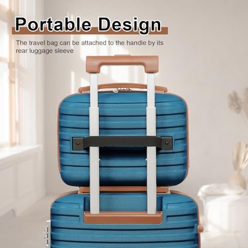 Joyway Luggage Set 3 Piece Suitcase Sets with Spinner Wheel,Hardside Expandable Travel Laggage with TSA Lock (13/20/24/28 Blue brown - Image 4