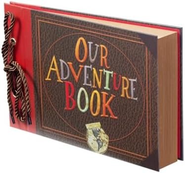 Scrapbook Photo Album,Our Adventure Book Scrapbook, Embossed Words Hard Cover Movie Up Travel Scrapbook for Anniversary, Wedding, Travelling, Baby Shower, etc (Adventure Book)