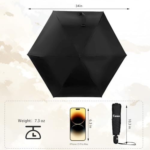 GAOYAING Small Mini Umbrella For Travel With Case, Automatic Compact UV Umbrella Protection Sun, Lightweight Portable Parasol Sun&Rain Umbrellas - Image 2