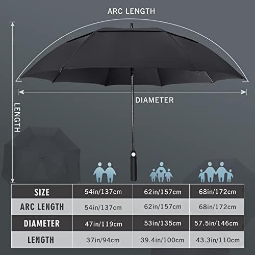 ZOMAKE Golf Umbrella 54/62/68 Inch, Large Windproof Umbrellas Automatic Open Oversize Rain Umbrella with Double Canopy for Men - Vented Stick Umbrellas - Image 2