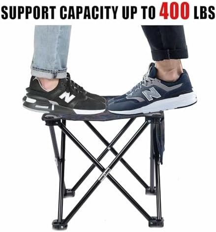 Folding Portable Camping Stool for Adults, Lightweight Collapsible Stool for Outdoor Footrest Fishing Hiking Gardening and Beach with Carry Bag(400 LBS Capacity) - Image 5
