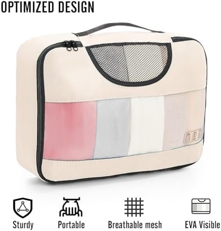 Veken 8 Set Packing Cubes for Suitcases, Luggage Organizer Bags Set for Carry on, Travel Gifts for Mom, Travel Essentials for Women, Travel Accessories in 4 Sizes(Extra Large, Large, Medium, Small) - Image 8