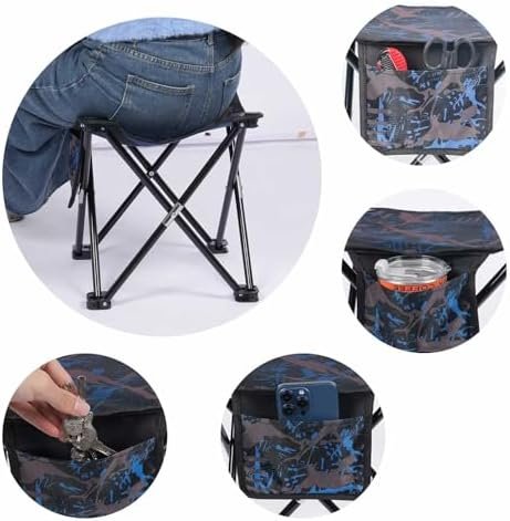 Folding Portable Camping Stool for Adults, Lightweight Collapsible Stool for Outdoor Footrest Fishing Hiking Gardening and Beach with Carry Bag(400 LBS Capacity) - Image 6