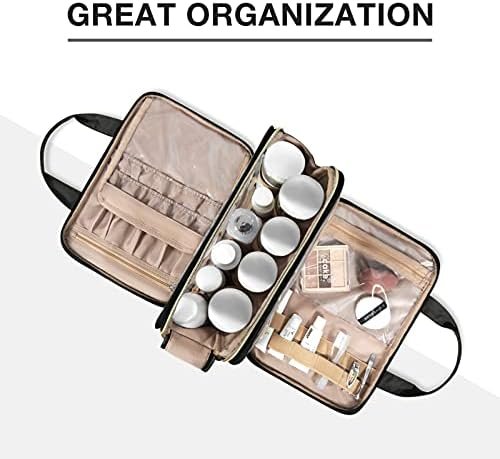 BAGSMART Large Toiletry Bag, Travel Makeup Organizer, Water-resistant Makeup Cosmetic Bag Door Room Essentials Travel Bag for Accessories, Shampoo, Full Sized Container, Toiletries (Black, Large) - Image 2