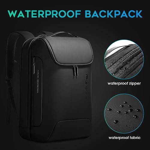 BANGE Men's Anti-Theft Backpack,Waterproof Fashion Travel Backpacks,High Tech Backpack with USB3.0 Charging Port,Business Laptop Backpack Fits 17.3 Inch Notebook… - Image 5