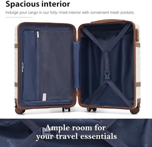 Coolife Luggage Set Suitcase Carry On Luggage PC Hardshell Luggage TSA Lock Spinner Wheels Telescopic Handle - Image 6