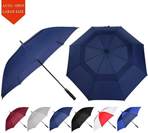 Golf Umbrella Large 62/68/72 Inch, Extra Large Oversize Double Canopy Vented Windproof Waterproof Umbrella, Automatic Open Golf Umbrella for Men and Women and Family. - Image 9