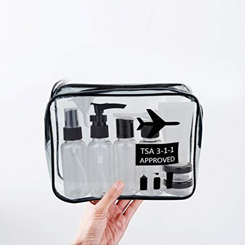 Travel Bottles and TSA Approved Toiletry Bag, Clear Quart Size with Leak-Proof Travel Containers Set Makeup Bag Accessories for Liquids Carry-On Luggage Compliant for Airplaine - Image 4