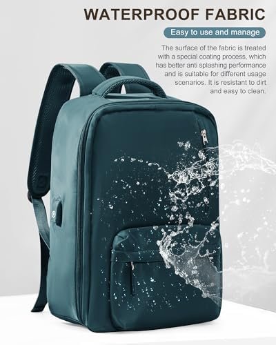 VGCUB Travel Essentials Backpack for Women Men,Laptop Carry on Backpack with Laptop Compartment,Waterproof Work Personal Item Size Backpack with USB Charging Port,Peacock Blue - Image 7