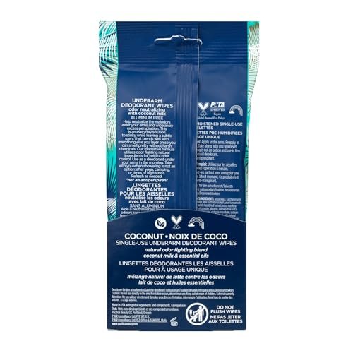 Pacifica Beauty, Coconut Milk & Essential Oils Underarm Deodorant Wipes, 30 Count, Remove Odor On-The-Go, Aluminum Free, Travel Friendly, Fresh Coconut Scent, 100% Vegan and Cruelty Free - Image 4