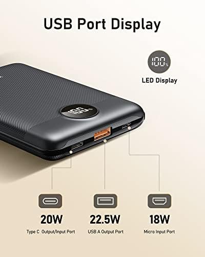 VEEKTOMX Mini Power Bank 10000mAh, 22.5W Fast Charging Small Portable Charger with PD 3.0 & QC 3.0,USB C Slim Lightweight iPhone Charger, Dual Output Compatible with iPhone, Samsung,Travel Must Haves - Image 5