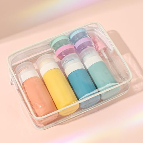 18 Pack Travel Bottles Set for Toiletries, TSA Approved Leak Proof Travel Size Container jars,Squeezable Silicone Travel Essential Accessories for Conditioner, Shampoo, Lotion - Image 7