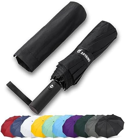 GAOYAING Windproof Travel Compact Umbrella Automatic Umbrellas for Rain Compact Folding Umbrella Portable Windproof Umbrellas for Men Women Teenage With Case(BLACK & WHITE) - Image 2