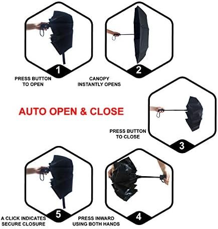 ABCCANOPY Umbrella Windproof Travel Umbrella - Wind Resistant, Small - Compact, Light, Automatic, Strong, Mini, Folding and Portable - Backpack, Car, Purse Umbrellas for Rain - Men and Women - Image 5