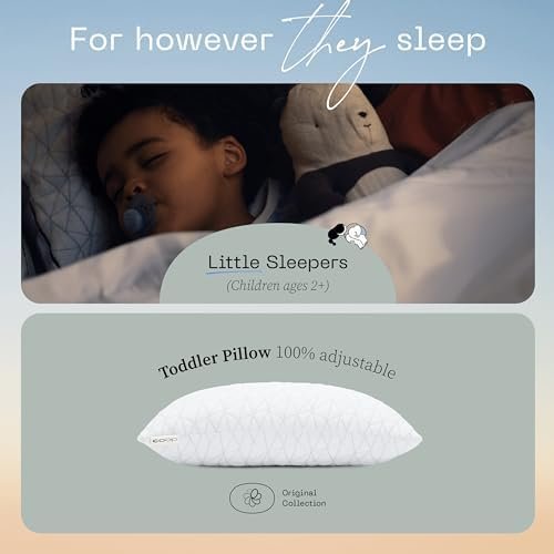 Coop Home Goods Original Toddler Adjustable Pillow, Soft, Breathable & Washable Mini Bed Pillows for Kids with Premium Memory Foam for Neck, Knee & Back Support, CertiPUR-US/GREENGUARD Gold, 19" x 13" - Image 4