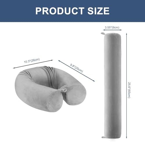Twist Memory Foam Travel Pillow Neck,Chin,Shoulder,Lumbar and Leg Support for Adult Airplane Traveling,Bus,Train and Office (Blue) - Image 5