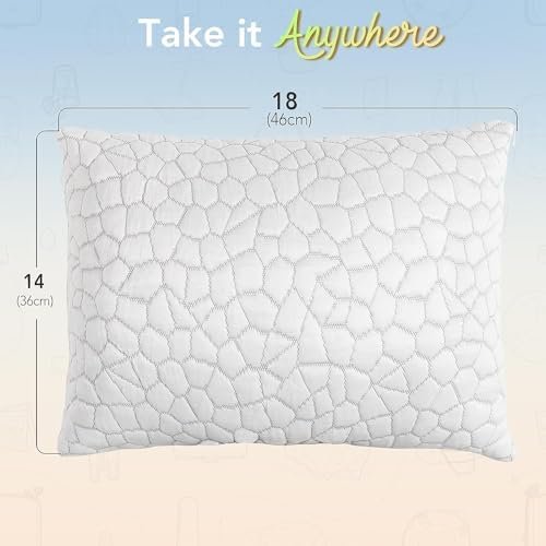 SUPA MODERN Cooling Bed Pillows for Sleeping 1 Pack Shredded Memory Foam Pillows Adjustable Cool Pillow for Side Back Stomach Sleepers Luxury Gel Pillows Camping Pillow with Washable Removable Cover - Image 5