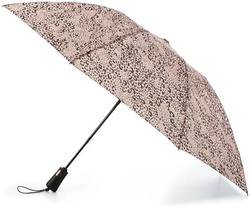 totes Reverse Close Folding Inbrella with Auto Open Close and Compact, Windproof Design, Black
